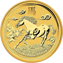 1 Unze Goldmünze Lunar II Pferd 2014
