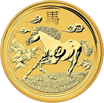 1/4 Unze Goldmünze Lunar II Pferd 2014