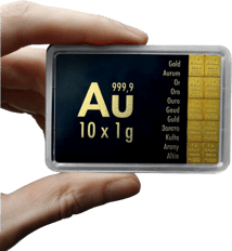 10 x 1g Gold Tafelbarren Combibarren (Valcambi)