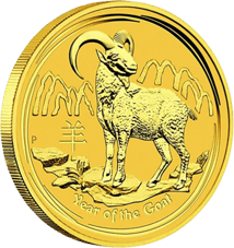 1 Unze Goldmünze Lunar II Ziege 2015