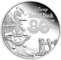 1 Unze Silber Donald Duck 80 Jahre 2014 (PP)