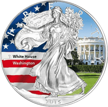 1 Unze Silber American Eagle 2015 (coloriert | White House)