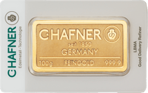 100g Goldbarren C. Hafner