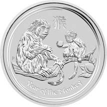 Typeset: 4 x 1 Unze Silber Lunar II Affe 2016