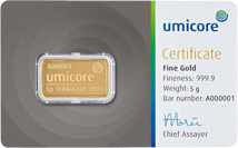 5g Goldbarren Umicore