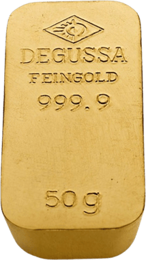 50g Goldbarren Degussa (Sargform)