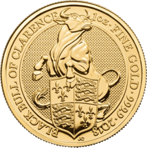 1 Unze Goldmünze The Queen's Beasts Bulle 2018