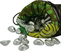 100 x 10g Silber Cowrie Muschel-Barren Bag