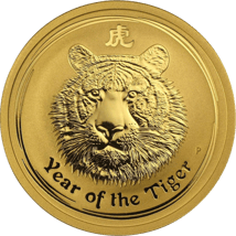 1/2 Unze Goldmünze Lunar II Tiger 2010