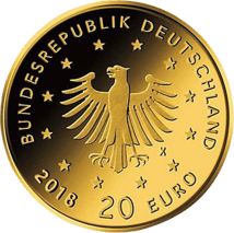 1/8 Unze Gold 20 Euro Uhu 2018 (Buchstabe: F | Heimische Vögel)