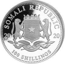 1 Unze Silber Somalia Elefant 2020 (Auflage: 5.000 | teilvergoldet)
