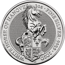 2 Unze Silbermünze The Queen's Beasts The White Horse of Hanover 2020
