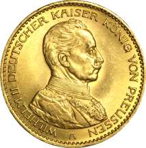 20 Mark Preußen Wilhelm II Goldmünze Uniform
