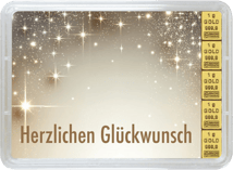 5 x 1g Goldbarren "Herzlichen Glückwunsch zur Geburt"