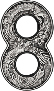 2 Unze Silber Drache und Phönix 2020 AF (Auflage: 3.888 Stücke | Antik finish)