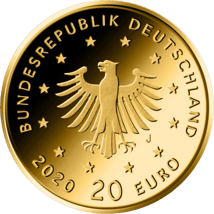 1/8 Unze Gold 20 Euro Weißstorch 2020 (Heimische Vögel | Buchstabe: J)