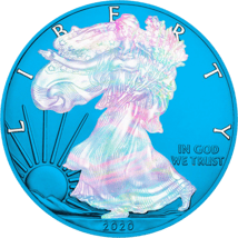 1 Unze Silber American Eagle Space Blue 2020 (coloriert | Auflage: 250 | Hologramm)