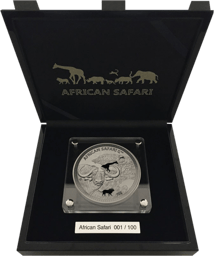 1kg Silber African Safari Büffel 2020 Antik Finish (Auflage: 100 Stück)