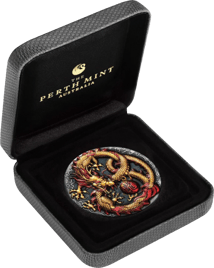 2 Unze Silber Drache 2020 (Auflage: 888 | coloriert | Antik Finish)