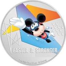 1 Unze Silber Disney Mickey Maus 2020 PP (Auflage: 2.000 | Polierte Platte | coloriert | 2.Motiv)