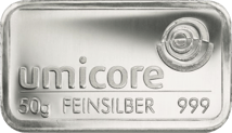 50g Silberbarren (verschiedene Hersteller)