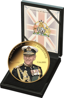 5 Unze Gold Prinz Philip 2021 PP (Auflage:50 | Polierte Platte | coloriert)