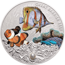 1 Unze Silber Great Barrier Reef 2022 mit Salzwasserperle (Auflage: 999 | coloriert | Prooflike)