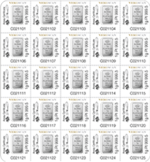 25 x 1g Platinbarren PAMP Fortuna Multigram