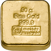 50g Goldbarren Heimerle und Meule (gegossen)
