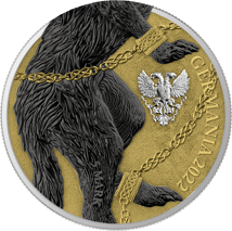 2 x 1 Unze Silber Germania Beasts Fenrir Geminus 2022 (Auflage: 500 | teilvergoldet)