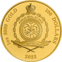 1 Unze Gold Deadly & Dangerous Tigerhai 2023 (Auflage: 150 | Polierte Platte | coloriert)