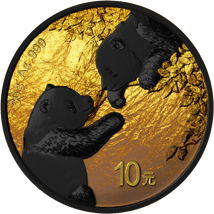 Silber China Panda Gold und Ruthenium Set 2023 (Auflage: 100 | vergoldet)