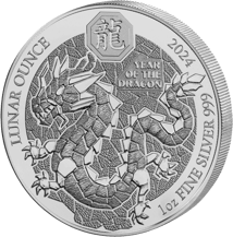 1 Unze Silber Ruanda Lunar Drache 2024 (Auflage: 1.000 | Polierte Platte)