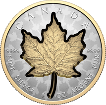 1 Unze Silber Maple Leaf Super Incuse 2024 (Auflage: 8.000 | teilvergoldet | Reverse Proof)