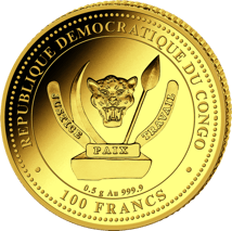 0,5g Gold Prehistoric Life Triceratops 2024 PP (Auflage: 2.000 | Polierte Platte)