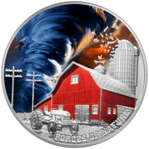 2 Unze Silber Naturgewalten Tornado 2024 PP (Auflag: 750 | coloriert | High Relief | Polierte Platte)