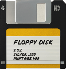 2 Unze Silber Floppy Disk 2024 (Auflage: 499 | Silk Finish | coloriert)