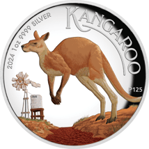 1 Unze Silber Känguru Nugget 2024 (Auflage: 5.000 | High Relief | Polierte Platte)