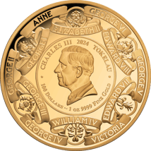 1 Unze Gold Britische Monarchen 2024 (Auflage: 99 | mit Diamant | Polierte Platte)