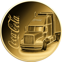 Gold Coca Cola Truck Münze