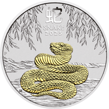 1 Unze Silber Lunar III Schlange 2025 (Auflage: 25.000 | teilvergoldet)