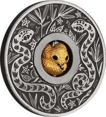 1 Unze Silber Jahr der Schlange 2025 AF (Auflage: 3.000 | bewegliche Schlange | Antik Finish)