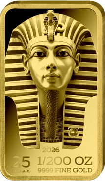1/200 Unze Gold Münzbarren Ägyptische Totenmaske 2026 (Auflage: 5.000 | Polierte Platte)