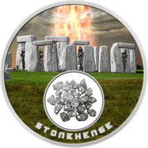 1 Unze Silber Aliens Stonehenge mit Preseli-Blaustein 2025 (Auflage: 1.000 | Polierte Platte)