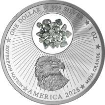 1 Unze Silber Aliens Stonehenge mit Preseli-Blaustein 2025 (Auflage: 1.000 | Polierte Platte)