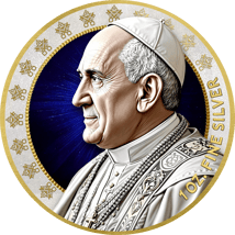 1 Unze Silber Gedenkmünze Papst Franziskus 2025 (Auflage: 999 | teilvergoldet)