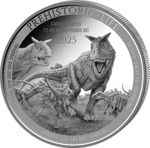 1 Unze Silber Prehistoric Life Carnotaurus 2025 (Auflage: 10.000)