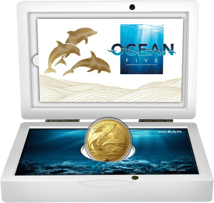 1 Unze Gold Ocean Five Delfin 2021 PP (Auflage: 100 | Polierte Platte | Zertifikat Nr. 100)