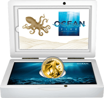 1 Unze Gold Ocean Five Oktopus 2023 PP (Auflage: 100 | Polierte Platte | Zertifikat Nr. 100)