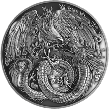 2 Unze Silber Drache und Phönix 2025 (Auflage: 222 | High Relief | Polierte Platte)